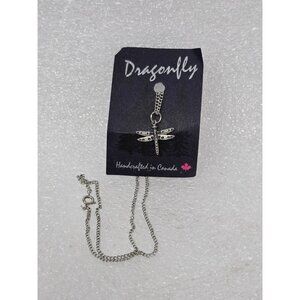 Dragonfly Pendant Necklace Handcrafted In Canada By Frederick Design Pewter